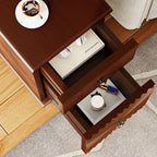 2 Drawer Modern Sofa Side Table, Narrow Side Table, Slim Nightstand for Living Room, Bedroom