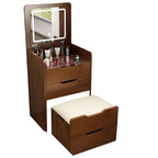 3 in 1 Vanity Desk with Plip Top Mirror, Small Make Up Vanity Set with Visible Glass Desktop, Compact Makeup Vanity with 3 Drawers, Dressing Table for Bedroom