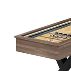 9FT Shuffleboard Table,2-in-1 Shuffleboard & Bowling Combo Game Set with LED Light Rail,Modern Style for Home & Game Room