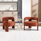 Accent Chair for Living Room, Velvet Comfy Single Sofa Chair Mid-Century Modern Armchair Wooden Legs for Bedroom Office Reading