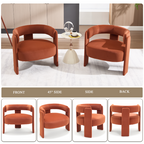 Accent Chair for Living Room, Velvet Comfy Single Sofa Chair Mid-Century Modern Armchair Wooden Legs for Bedroom Office Reading