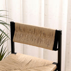 Bar Stools Set of 2 Paper Rope Weave Dining Chairs with Back Hand Weave Stools for Kichen Island, Bar & Counter
