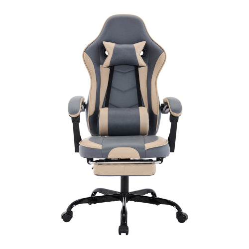Gaming Chair, Ergonomic Computer Chair with Footrest and Massage Lumbar Support, Height Adjustable Swivel Video Game Chair for Adults, 300lb Max