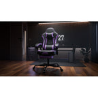 Gaming Chair, Ergonomic Computer Chair with Footrest and Massage Lumbar Support, Height Adjustable Swivel Video Game Chair for Adults, 300lb Max