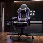 Gaming Chair, Ergonomic Computer Chair with Footrest and Massage Lumbar Support, Height Adjustable Swivel Video Game Chair for Adults, 300lb Max