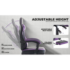 Gaming Chair, Ergonomic Computer Chair with Footrest and Massage Lumbar Support, Height Adjustable Swivel Video Game Chair for Adults, 300lb Max