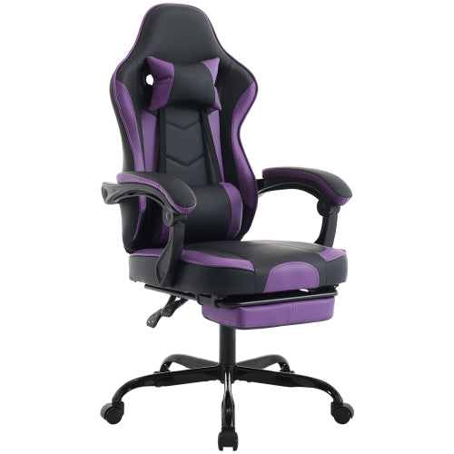 Gaming Chair, Ergonomic Computer Chair with Footrest and Massage Lumbar Support, Height Adjustable Swivel Video Game Chair for Adults, 300lb Max