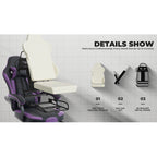 Gaming Chair, Ergonomic Computer Chair with Footrest and Massage Lumbar Support, Height Adjustable Swivel Video Game Chair for Adults, 300lb Max