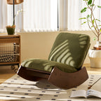 Comfortable Glider Rocking Chair, High-Quality Upholstery Glider Chair, Solid Wood Frame, Perfect for Multiple Settings Accent Reading Chair for Bedroom,Living Room,Nursery
