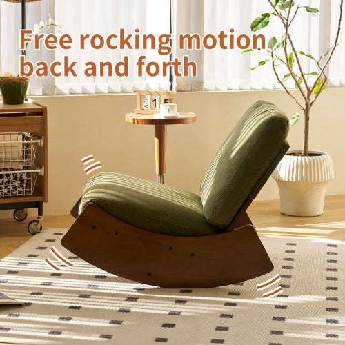 Comfortable Glider Rocking Chair, High-Quality Upholstery Glider Chair, Solid Wood Frame, Perfect for Multiple Settings Accent Reading Chair for Bedroom,Living Room,Nursery