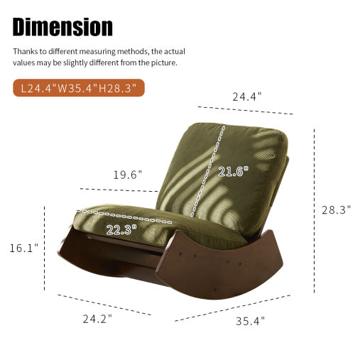 Comfortable Glider Rocking Chair, High-Quality Upholstery Glider Chair, Solid Wood Frame, Perfect for Multiple Settings Accent Reading Chair for Bedroom,Living Room,Nursery