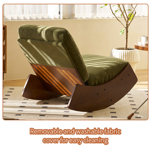 Comfortable Glider Rocking Chair, High-Quality Upholstery Glider Chair, Solid Wood Frame, Perfect for Multiple Settings Accent Reading Chair for Bedroom,Living Room,Nursery
