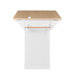 Large Kitchen Island with 2 Drop Leaf,Rolling Kitchen Cart on 5 Wheels with Power Outlet,Folding Storage Dining Table with Spice & Towel Rack , 3 Drawers, for Kitchen, Dining Room, White