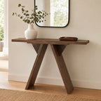 Console Table, 43.4-Inch Long Narrow Entryway Table with V-Shaped Base, Rustic Sofa Console for Hallway, Living Room, Behind Sofa