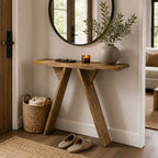 Console Table, 43.4-Inch Long Narrow Entryway Table with V-Shaped Base, Rustic Sofa Console for Hallway, Living Room, Behind Sofa