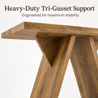 Console Table, 43.4-Inch Long Narrow Entryway Table with V-Shaped Base, Rustic Sofa Console for Hallway, Living Room, Behind Sofa