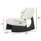 Modern Curved Hollow Base Rocking Accent Chair, Soft Textured Chenille Upholstered Armless Rocker Lounge Chair, Unique Sculptural Rocking Chair for Living Room Bedroom Nursery