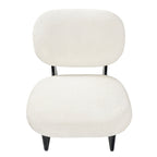 Modern Curved Hollow Base Rocking Accent Chair, Soft Textured Chenille Upholstered Armless Rocker Lounge Chair, Unique Sculptural Rocking Chair for Living Room Bedroom Nursery
