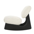 Modern Curved Hollow Base Rocking Accent Chair, Soft Textured Chenille Upholstered Armless Rocker Lounge Chair, Unique Sculptural Rocking Chair for Living Room Bedroom Nursery