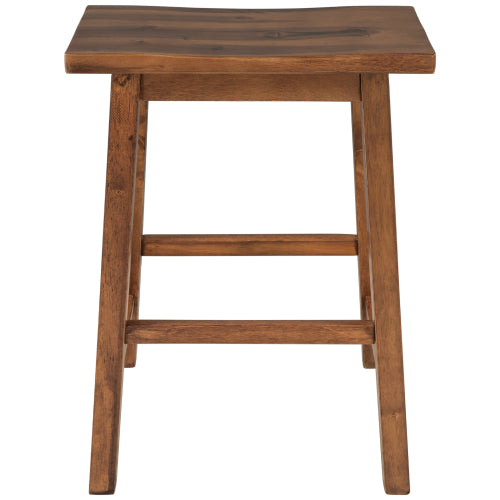 Farmhouse Rustic 2-piece Counter Height Wood Kitchen Dining Stools for Small Places, Walnut
