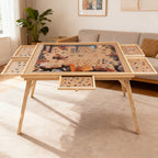 27" H Tall 1500 Piece Puzzle Table with Legs, 5 Drawers, 34" W x 26" D Large Wood Folding Jigsaw Puzzle Board for Adults, Nature