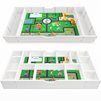 The 3 in 1 Reversible Kids Activity Table and Toy Organizer Compatible with Lego, Building Bricks & Whiteboard Play Table with City Road Map, Low-Profile Design for Under Sofa/Bed Storage