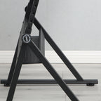Black Adjustable Tempered Glass Drafting Printing Table with Chair
